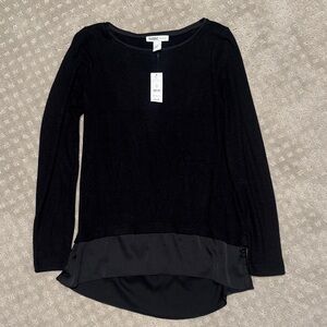 White House Black Market Black Long Sleeve Top
